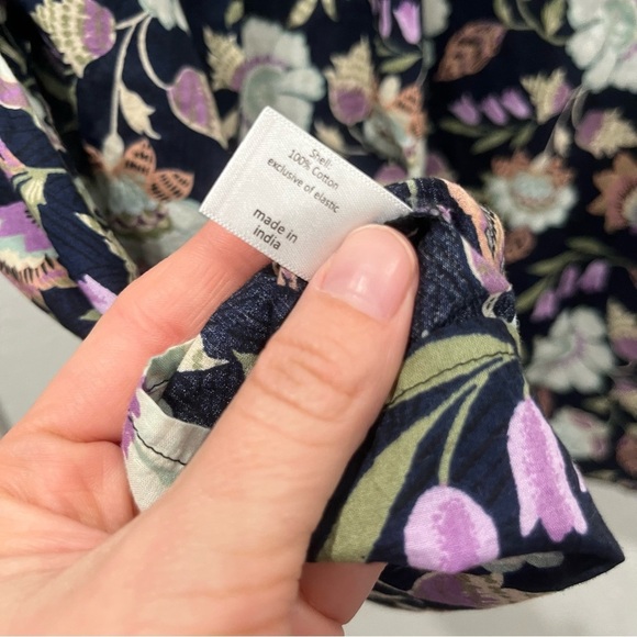 Lane Bryant Top Women's 18 Navy Blue Cap Sleeve Smocked Popover Tank Ruffle - Picture 6 of 8